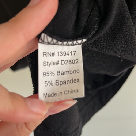 Piko Bamboo/Spandex Black Dress - Picture 4 of 4
